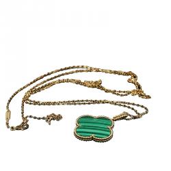 مملوكة مسبقًا Van Cleef and Arpels Magic Alhambra Malachite Yellow Gold Necklace