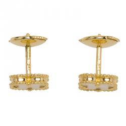Pre Owned Van Cleef & Arpels Sweet Alhambra Mother of Pearl Yellow Gold Stud Earrings