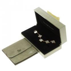 Pre Owned Van Cleef and Arpels Vintage Alhambra Mother Of Pearl Yellow Gold Bracelet 18 cm