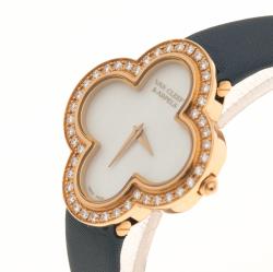 Van Cleef and Arpels Mother of Pearl 18K Yellow Gold Alhambra Talisman Women's Wristwatch 30 mm