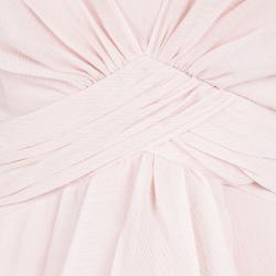 Pre Owned White by Vera Wang Pale Pink Crinkled Chiffon Draped Maxi Dress XS