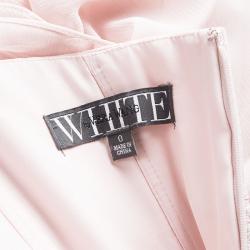 Pre Owned White by Vera Wang Pale Pink Crinkled Chiffon Draped Maxi Dress XS