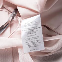 Pre Owned White by Vera Wang Pale Pink Crinkled Chiffon Draped Maxi Dress XS