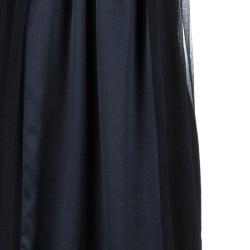 Pre Owned Vera Wang Black Sleeveless Belted Maxi Dress L