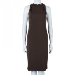 Pre Owned Vera Wang Brown Sleeveless Dress XS
