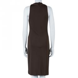 Pre Owned Vera Wang Brown Sleeveless Dress XS