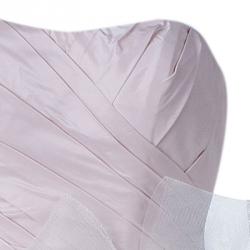 White by Vera Wang Pink White Pleated Bustier Draped Tulle Wedding Gown S