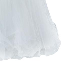 White by Vera Wang Pink White Pleated Bustier Draped Tulle Wedding Gown S