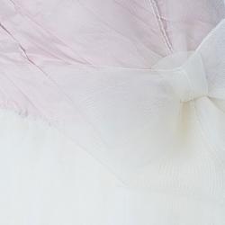 White by Vera Wang Pink White Pleated Bustier Draped Tulle Wedding Gown S