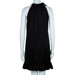 Pre Owned Lavender By Vera Wang Black Flower Detail Dress M