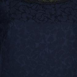 Vera Wang Grey Embellished Neck Dress M