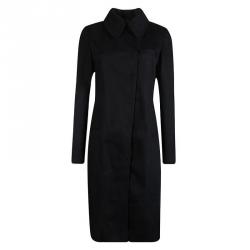 Vera Wang Black Denim Overcoat S