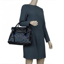 Pre Owned Versace Jeans Black Leather Trapuntata Satchel