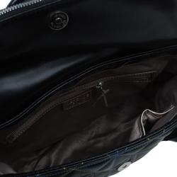 Pre Owned Versace Jeans Black Leather Trapuntata Satchel