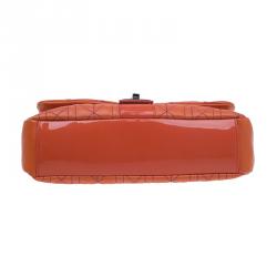 Pre Owned Versace Jeans Orange Leather Tassel Trapuntata Shoulder Bag