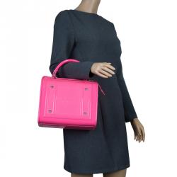 Versace Jeans Pink Patent Leather Medium Box Top Handle Bag