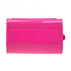Versace Jeans Pink Patent Leather Medium Box Top Handle Bag