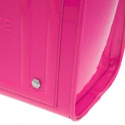 Versace Jeans Pink Patent Leather Medium Box Top Handle Bag