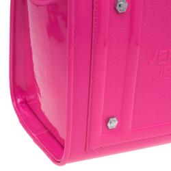 Versace Jeans Pink Patent Leather Medium Box Top Handle Bag