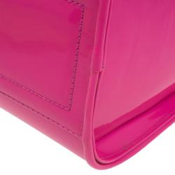 Versace Jeans Pink Patent Leather Medium Box Top Handle Bag
