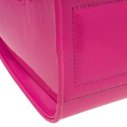 Versace Jeans Pink Patent Leather Medium Box Top Handle Bag