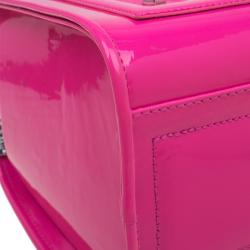 Versace Jeans Pink Patent Leather Medium Box Top Handle Bag