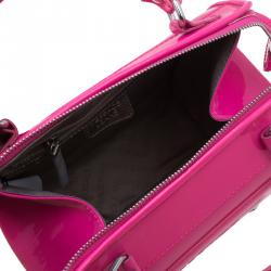 Versace Jeans Pink Patent Leather Medium Box Top Handle Bag
