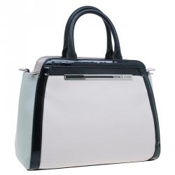 Pre Owned Versace Jeans Bi Color Pebbled Leather Tote