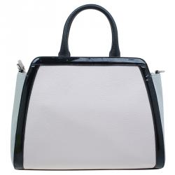 Pre Owned Versace Jeans Bi Color Pebbled Leather Tote
