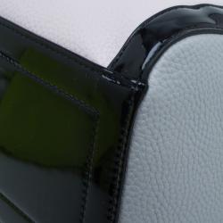 Pre Owned Versace Jeans Bi Color Pebbled Leather Tote
