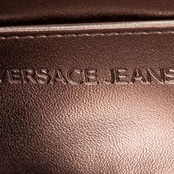 Versace Jeans Red Leather Diamond Stud Fold Over Wallet on Chain Bag