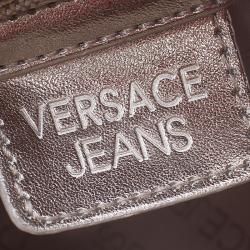 Pre Owned Versace Jeans Orange Patent Leather Small Crossbody Bag