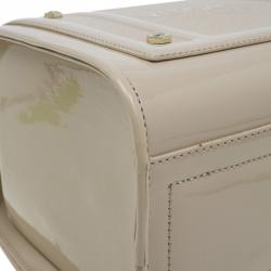 Pre Owned Versace Jeans Beige Patent Leather Medium Box Top Handle Bag