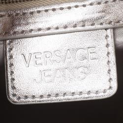 Pre Owned Versace Jeans Beige Patent Leather Medium Box Top Handle Bag