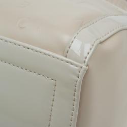 Pre Owned Versace Jeans Beige Embossed Leather Logo Tote