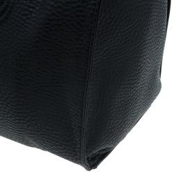 Pre Owned Versace Jeans Black Pebbled Leather Crystal Studs Bowling Bag