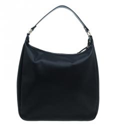 Versace Jeans Black Leather and Python Large Zip Studs Hobo