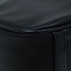 Versace Jeans Black Leather and Python Large Zip Studs Hobo