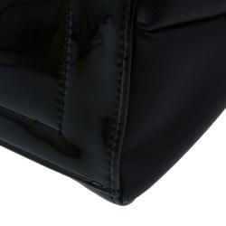 Pre Owned Versace Jeans Black Leather Large Chain Embellished Shopping Tote