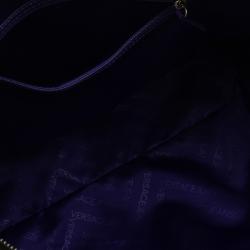 Pre Owned Versace Jeans Black Leather Large Chain Embellished Shopping Tote