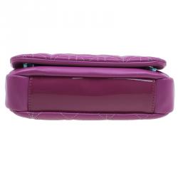 Versace Jeans Purple Leather Small Trapuntata Chain Shoulder Bag