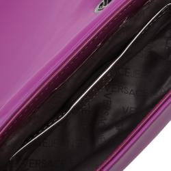 Versace Jeans Purple Leather Small Trapuntata Chain Shoulder Bag