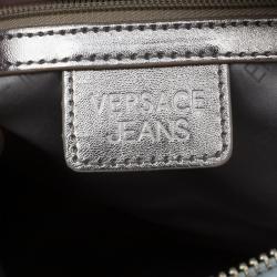 Pre Owned Versace Jeans White Patent Leather Large Bowling Bag