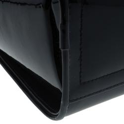 Pre Owned Versace Jeans Black Patent Leather Medium Box Top Handle Bag