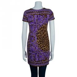 Pre Owned Versace Leopard Print Tunic Top S