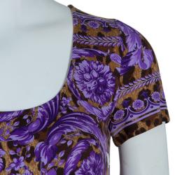 Pre Owned Versace Leopard Print Tunic Top S