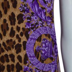 Pre Owned Versace Leopard Print Tunic Top S