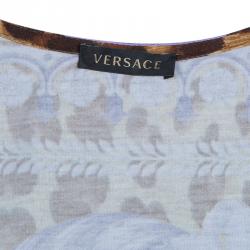 Pre Owned Versace Leopard Print Tunic Top S