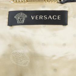 مملوكة مسبقًا Versace Beige Eyelet Studded Leather Jacket S