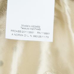مملوكة مسبقًا Versace Beige Eyelet Studded Leather Jacket S